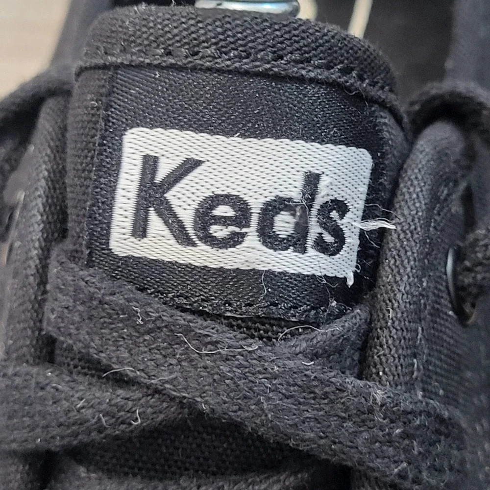 Keds Champion Kickstart Black Canvas Sneakers Womens size 6 Low Top Lace Up